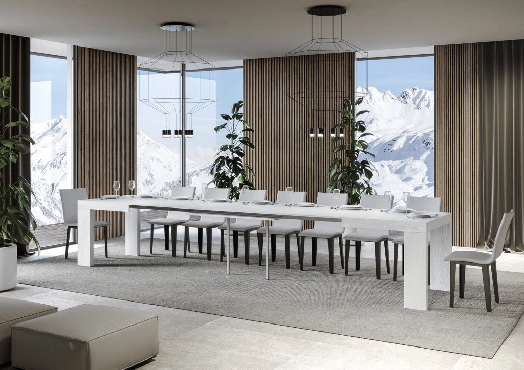 Tavolo Allungabile 120/380x90 cm Roxell Bianco Frassino
