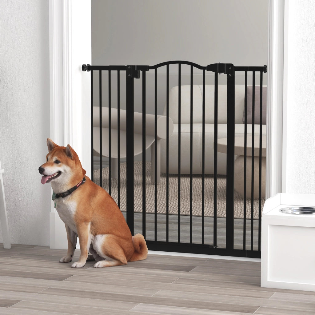 Barriera per Cani con Larghezza Regolabile 76-104 cm ¨C Zephmum ¨C Nero