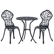 Set da Giardino 3 Pezzi con Tavolo Rotondo e 2 Sedie ¨C Xylo ¨C Alluminio Nero