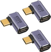3 Adattatori USB C a femmina a 90 gradi con porta di alimentazione tipo L