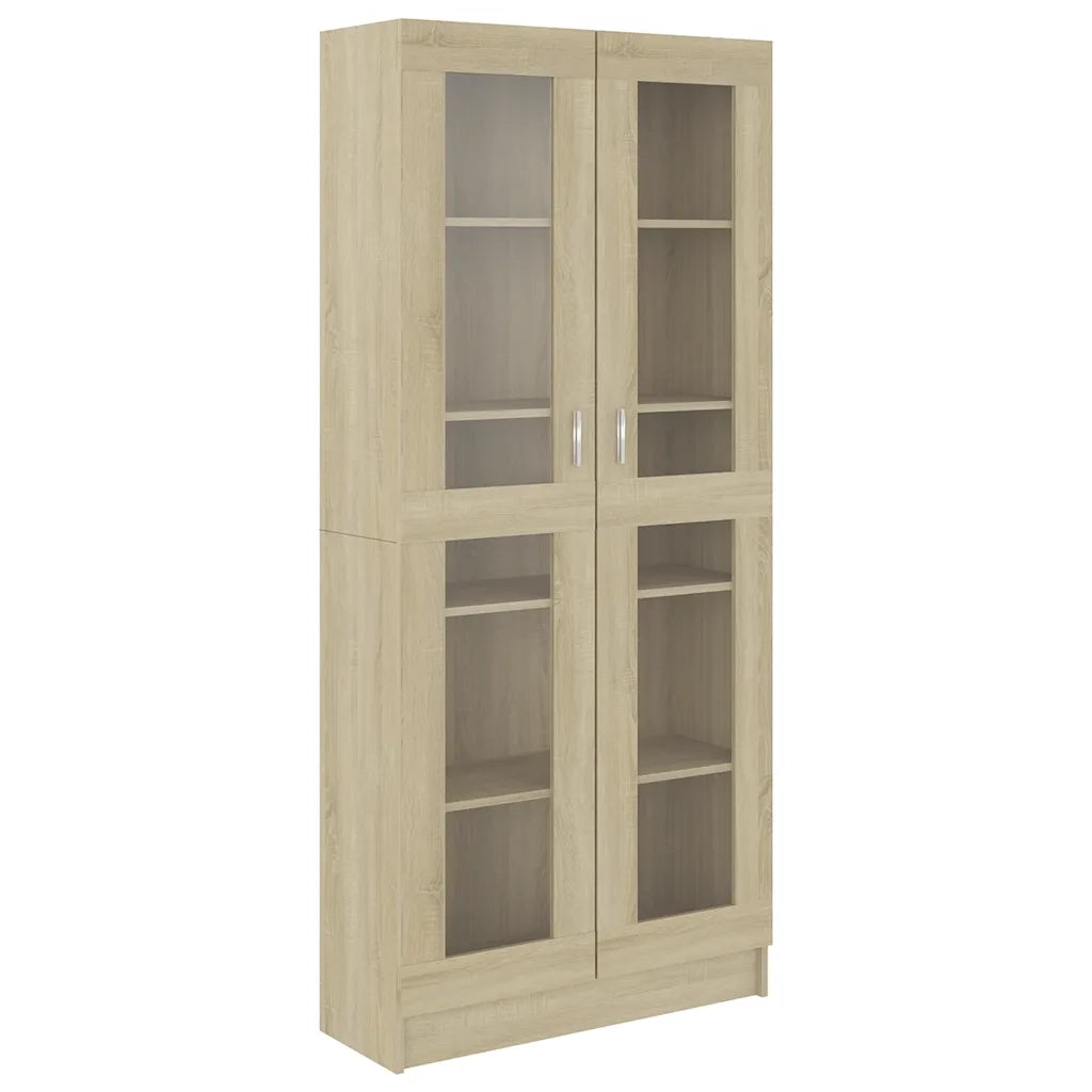 Armadietto Vetrina Rovere Sonoma 82,5x30,5x185 cm Multistrato