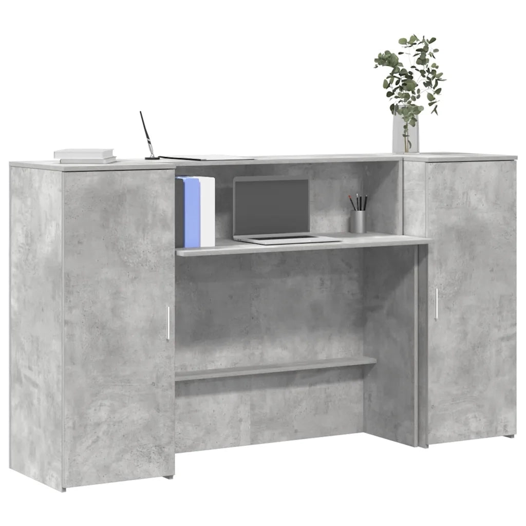Banco Reception Grigio Cemento 180x50x103,5cm Legno Multistrato 3324208