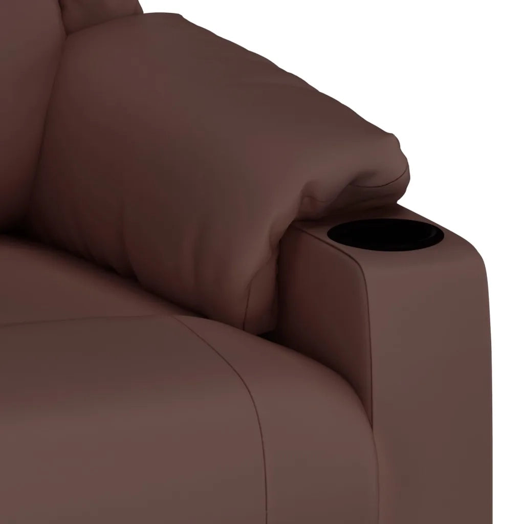 Poltrona Reclinabile Marrone in Similpelle 348044