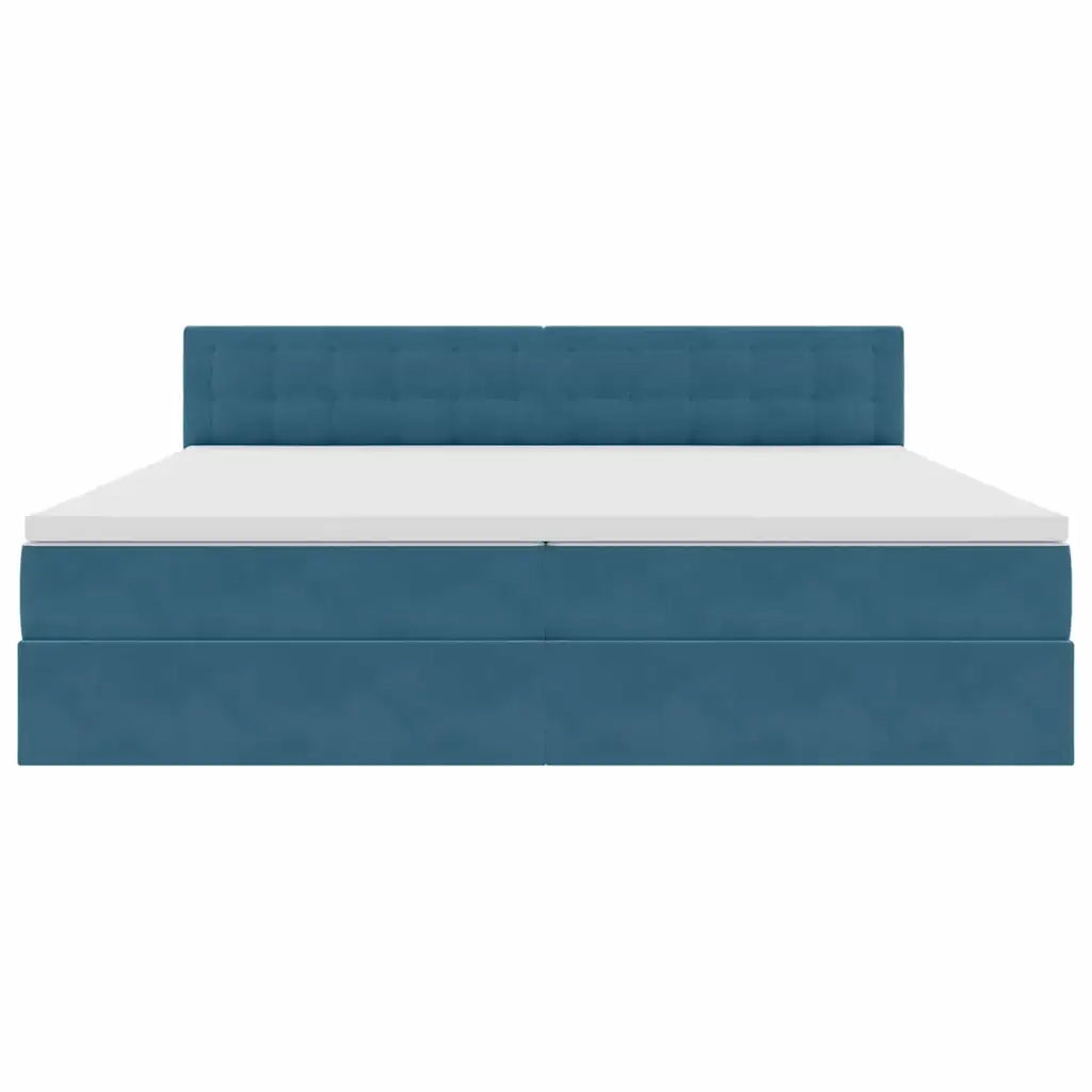 Letto con Contenitore Blu Scuro 200 x 200 cm Velluto