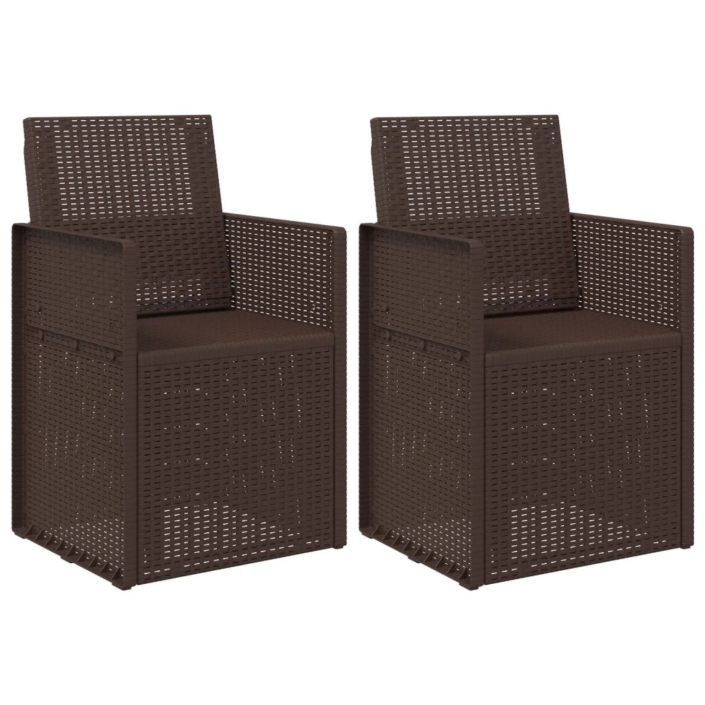 Sedie da pranzo da giardino 2 pcs Marrone PP 899962
