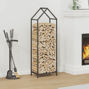 Rastrelliera per Legna da Ardere Nera 40x25x120 cm 864299