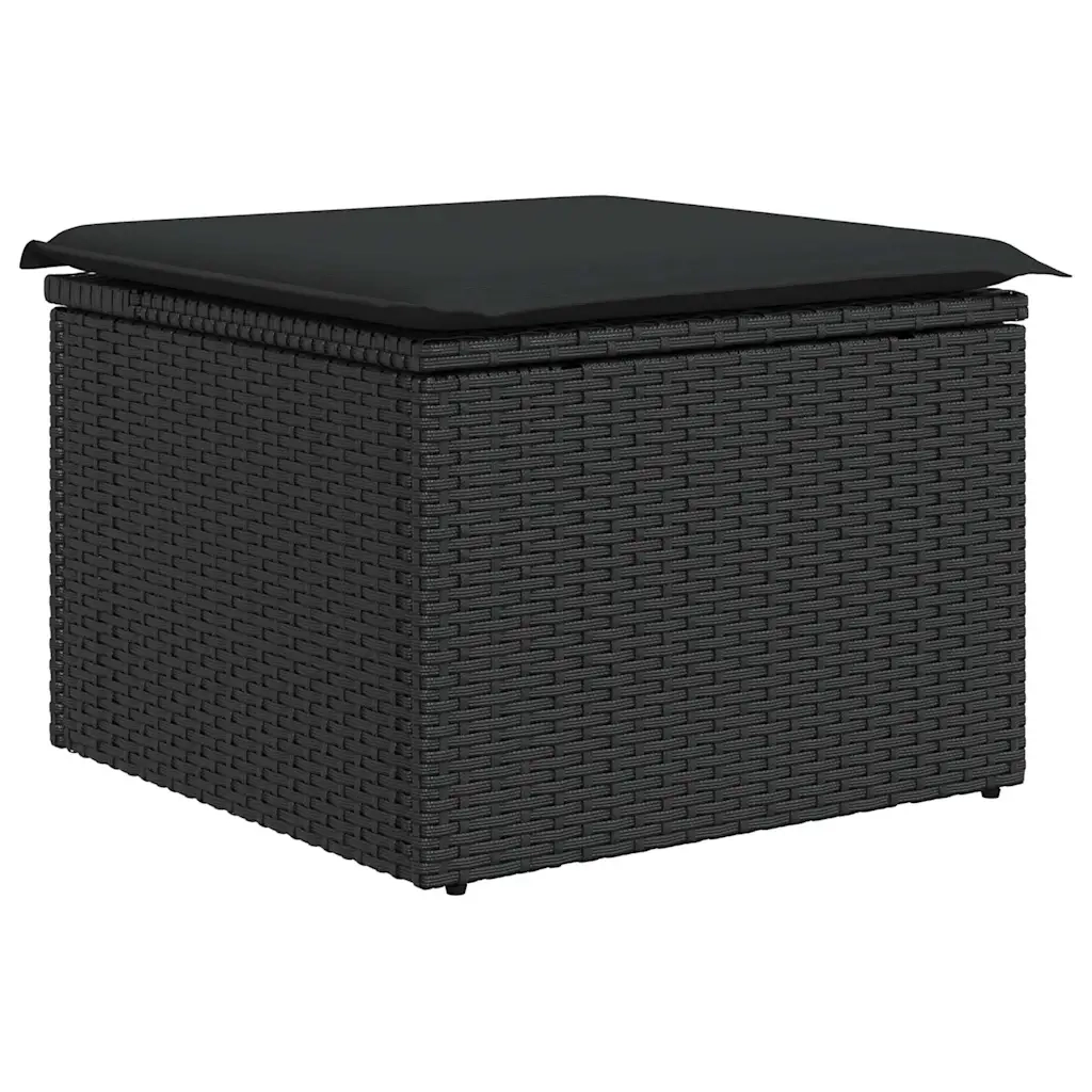 Set Divani da Giardino con Cuscini 7pz Nero Polyrattan 3327282