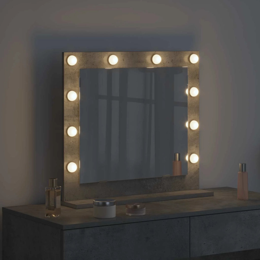 Specchio da Vanità Grigio cemento 60 x 55 x 18 cm Rettangolare 868288