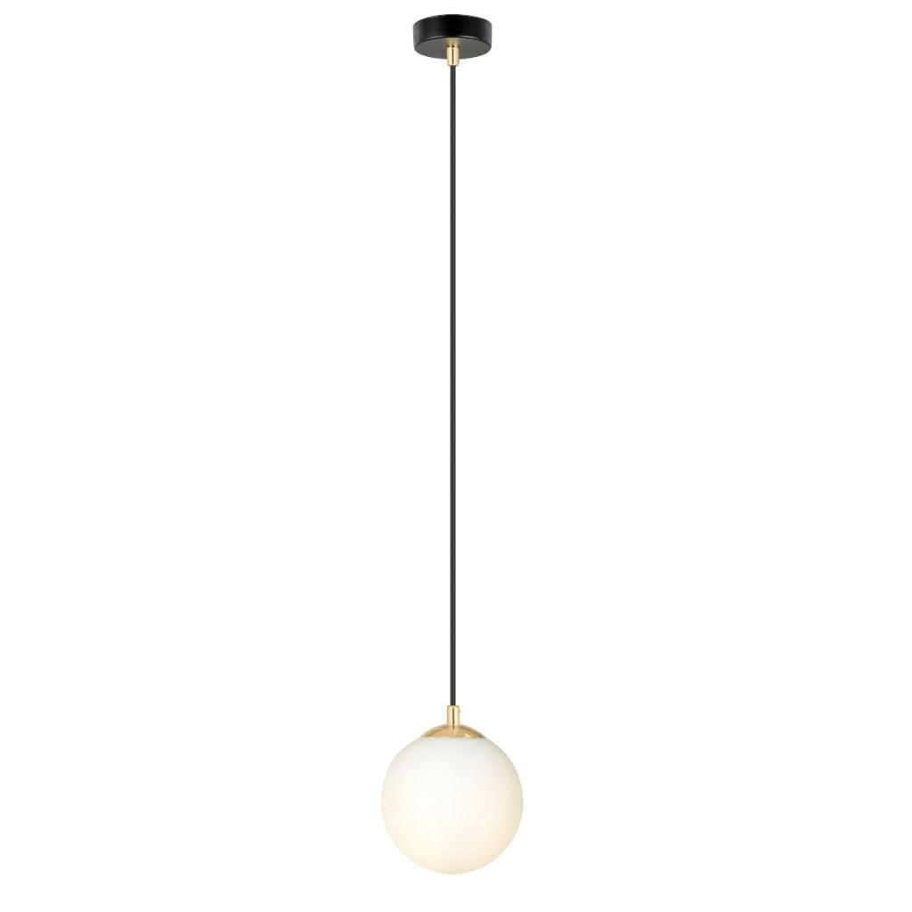 Lampada sospesa Emibig Royal vetro bianco oro E14 Ø14