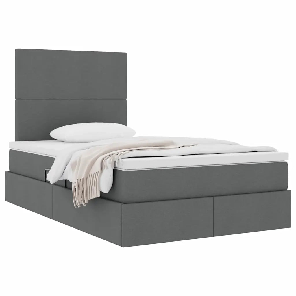 Letto con contenitore e materasso Grigio scuro 120 x 200 cm