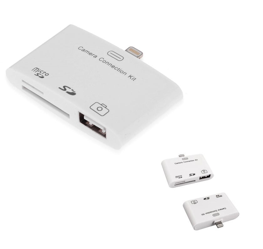 3 IN 1 KIT CAMERA CONNECTION PER IPAD 4 E MINI USB SD TASTIERA PC FOTOCAMERA