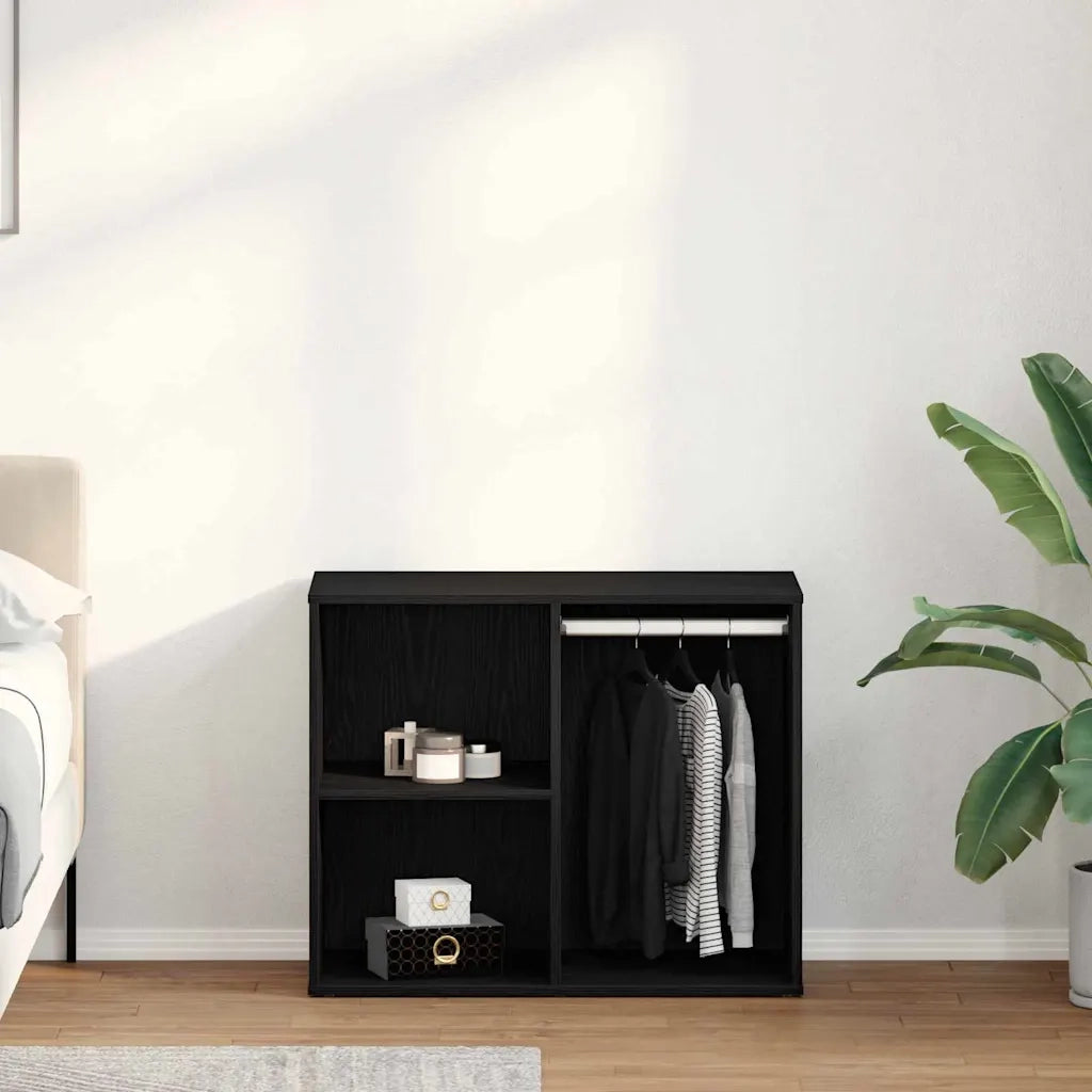 Mobiletto Cosmetico con lo scaffale Rovere Nero 80 x 40 x 65 cm 862788