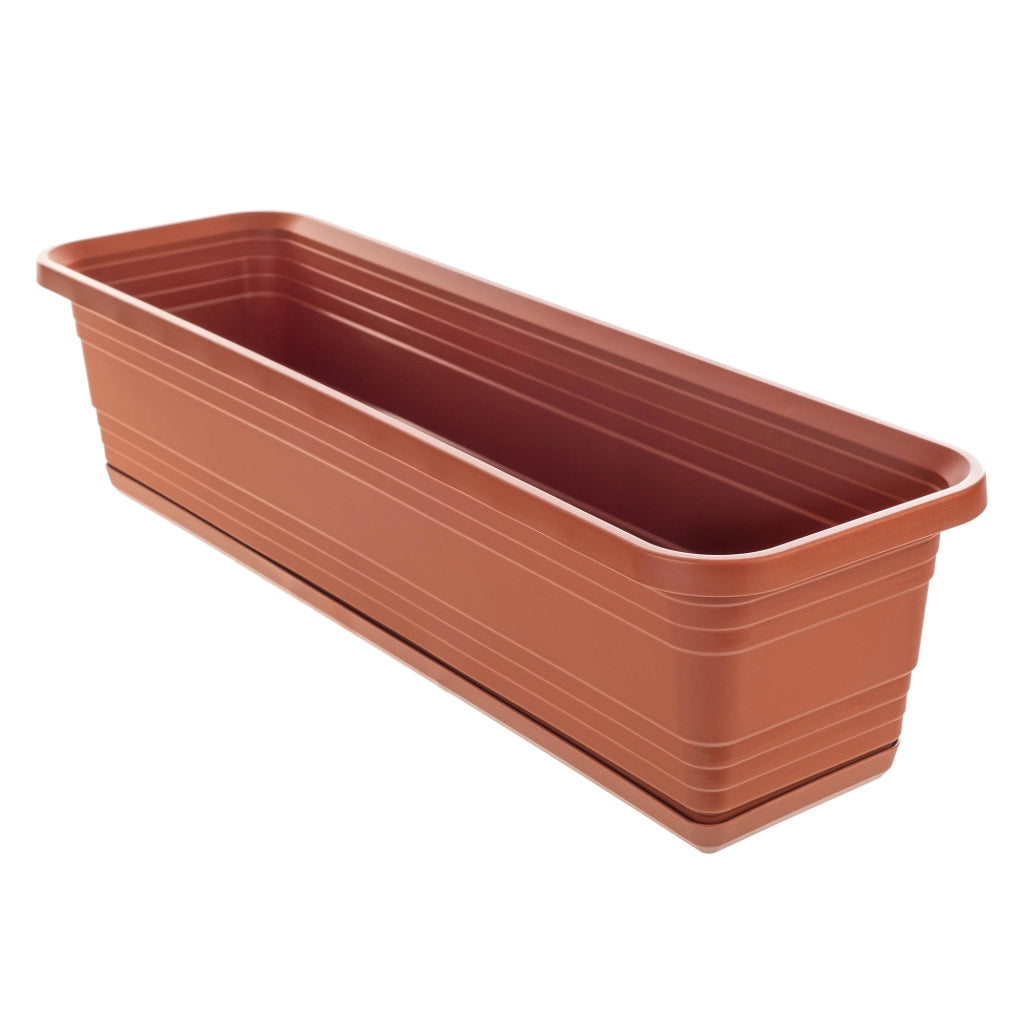Vaso da fiori per balcone KADAX, 60 cm + sottovaso rosso mattone