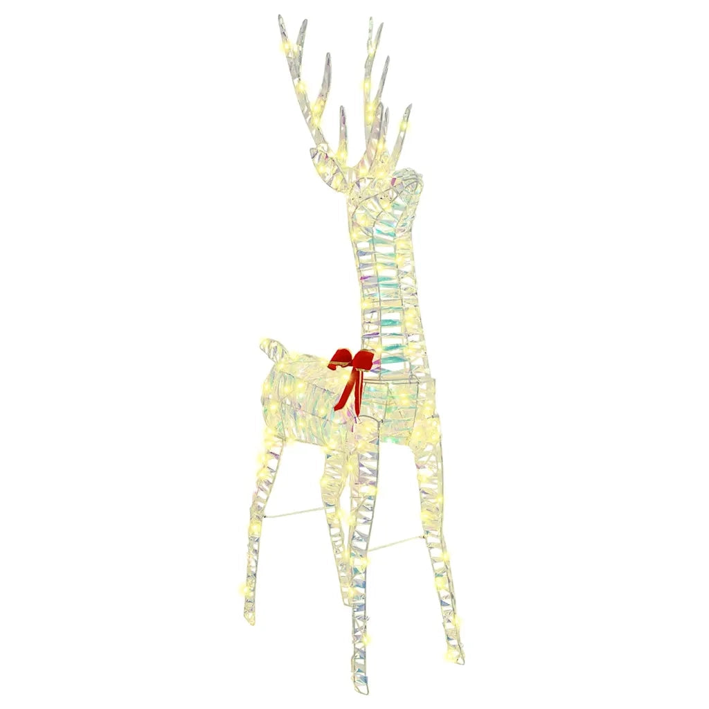 Slitta trainata da renna Bianco caldo 70 x 26 x 129 cm PET 42019079