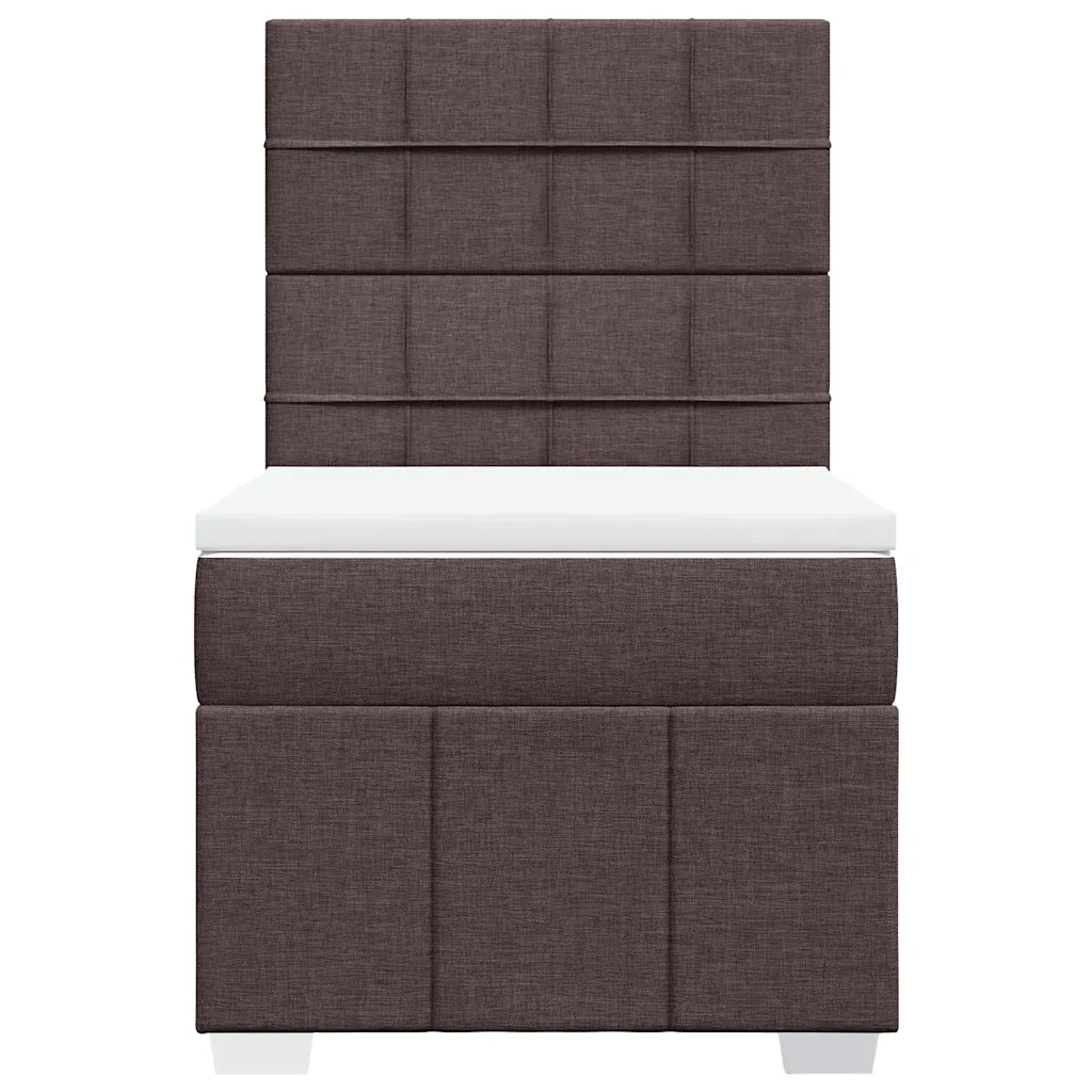 Giroletto a Molle con Materasso Marrone Scuro 90x200 cm Tessuto 3293854