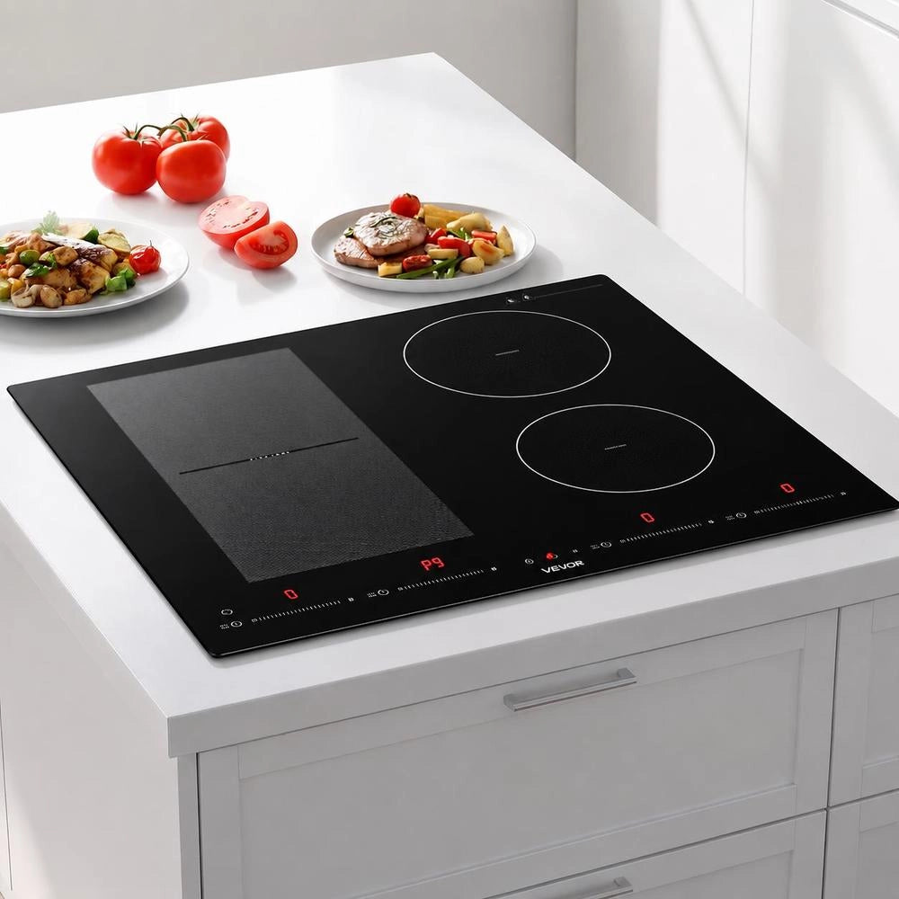 Piano Cottura Induzione Incasso 7200W 4 Bruciatori 590x520mm Blocco Bambini Vetroceramica Cucina
