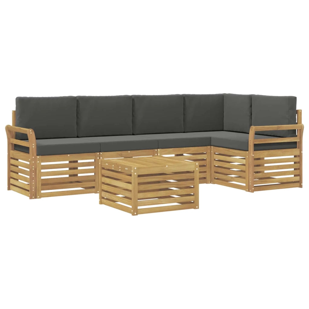 Set di divani da esterno 6 pcs Bianco e Antracite 3391877