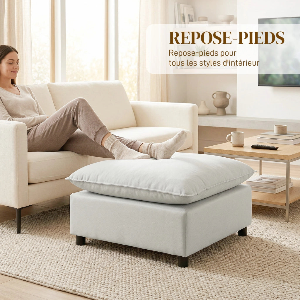 Pouf con gambe in plastica ¨C Minimal ¨C Grigio 75x75x40 cm