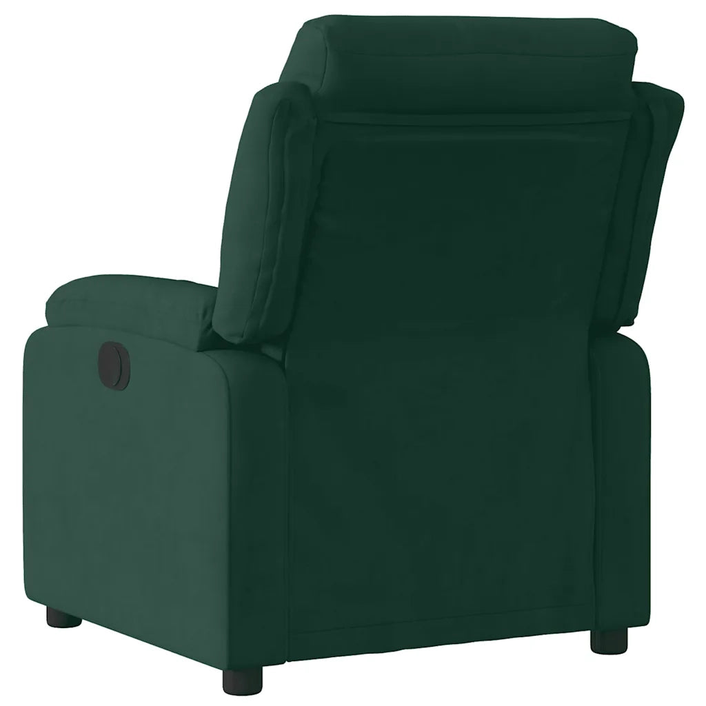 Poltrona | Sedia Relax Reclinabile Verde Scuro in Velluto
