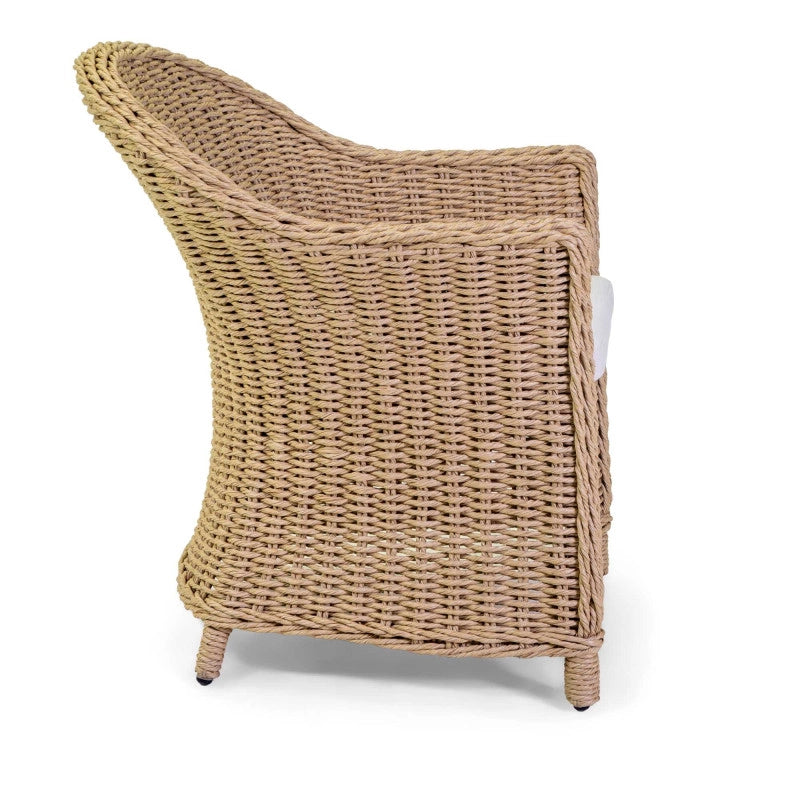 Poltrona polyrattan Oakland naturale con cuscino cm 63x69h82