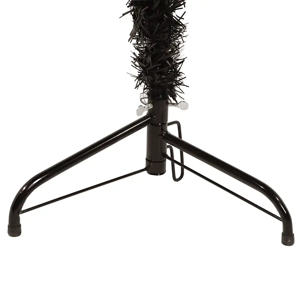 Albero Natale Artificiale Sottile a Metà e Supporto Nero 240 cm 344578