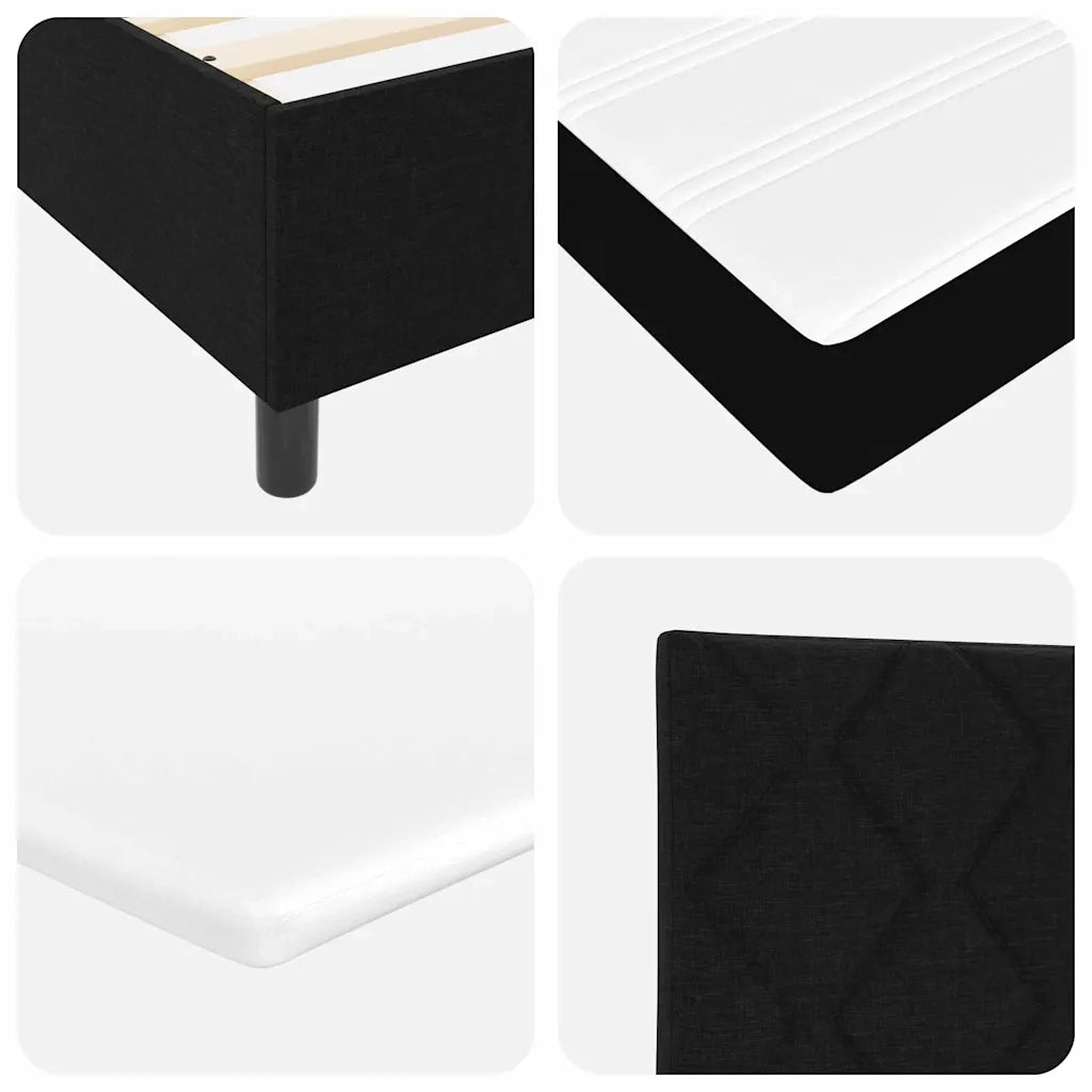 Letto a molle con materasso Nero 120 x 190 cm Tessuto 3339450