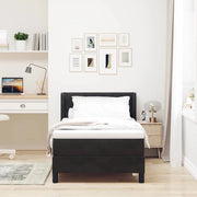 Letto a molle con materasso Nero 200 x 100 cm Poliestere