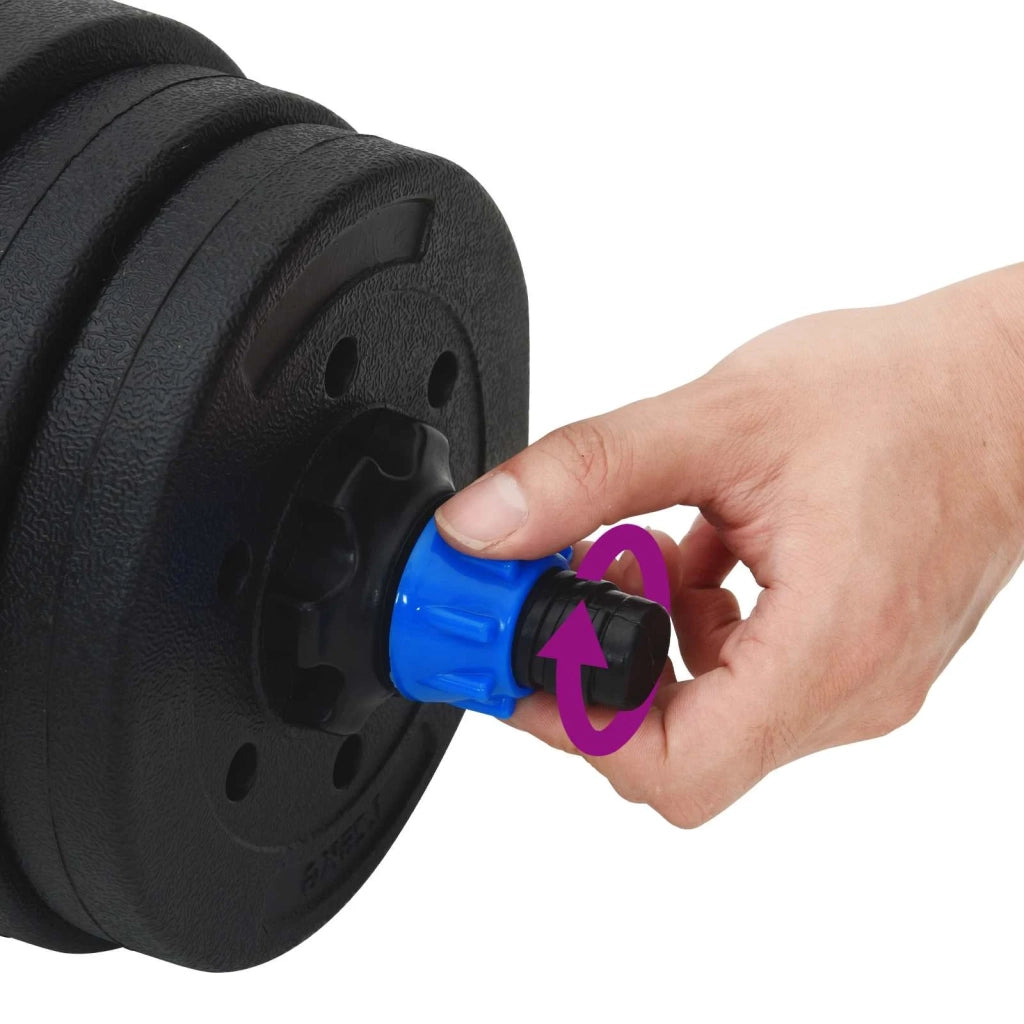 Set Manubri e Bilanciere 2-in-1 20 kg Nero e Blu 42023464