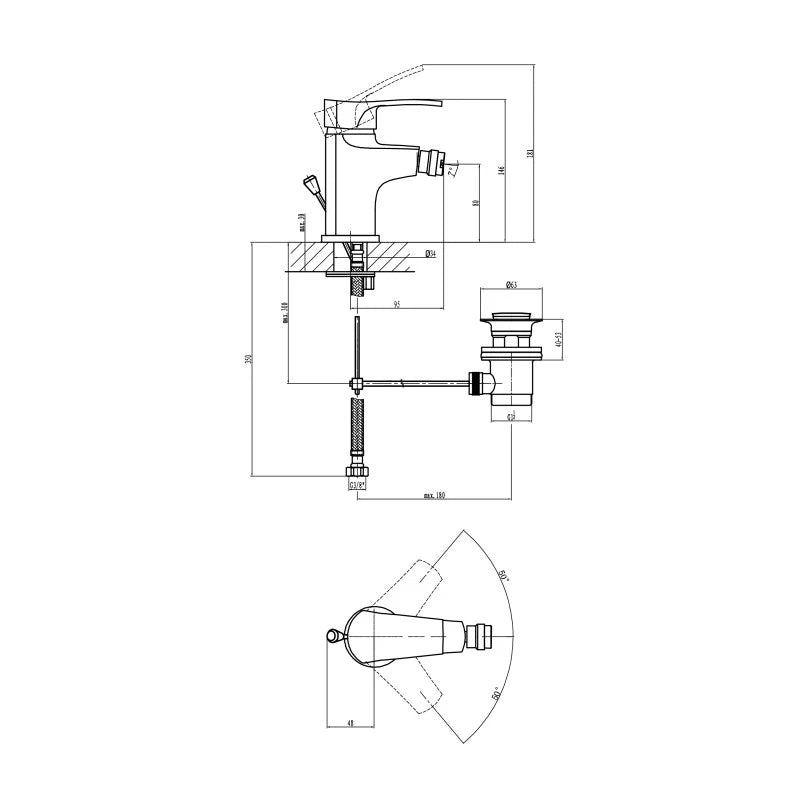 Rubinetto bidet serie bloom