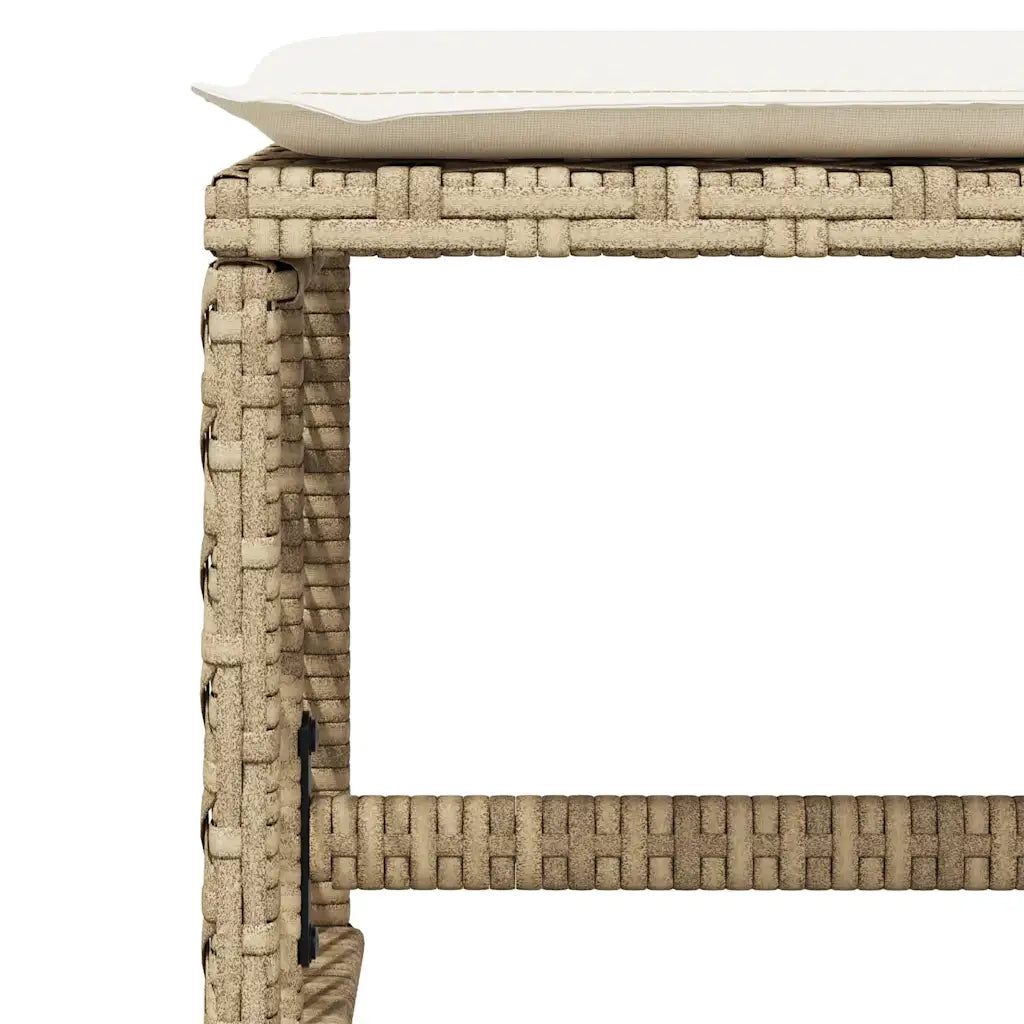 Set da Pranzo da Giardino 9 pz con Cuscini Beige in Polyrattan 3210784
