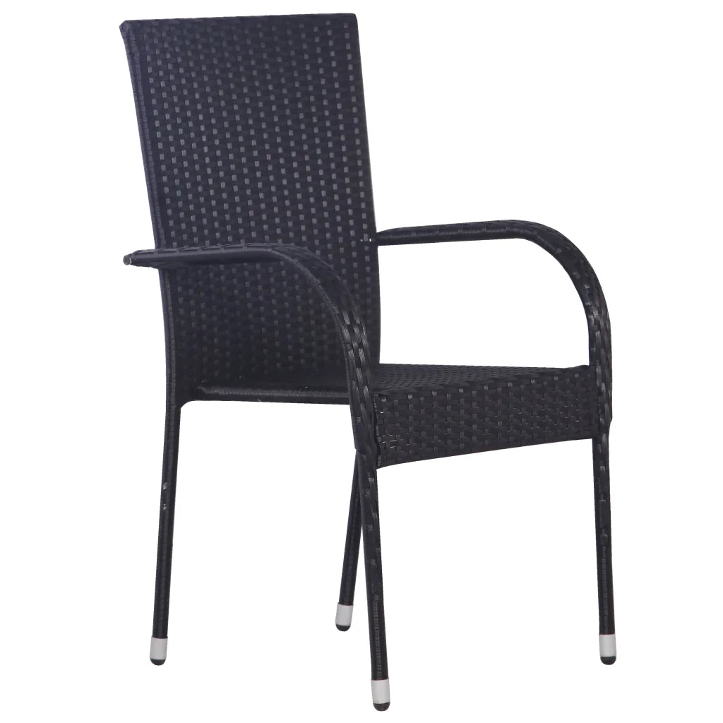 Set da Pranzo per Giardino 7 pz con Cuscini Neri 3099399
