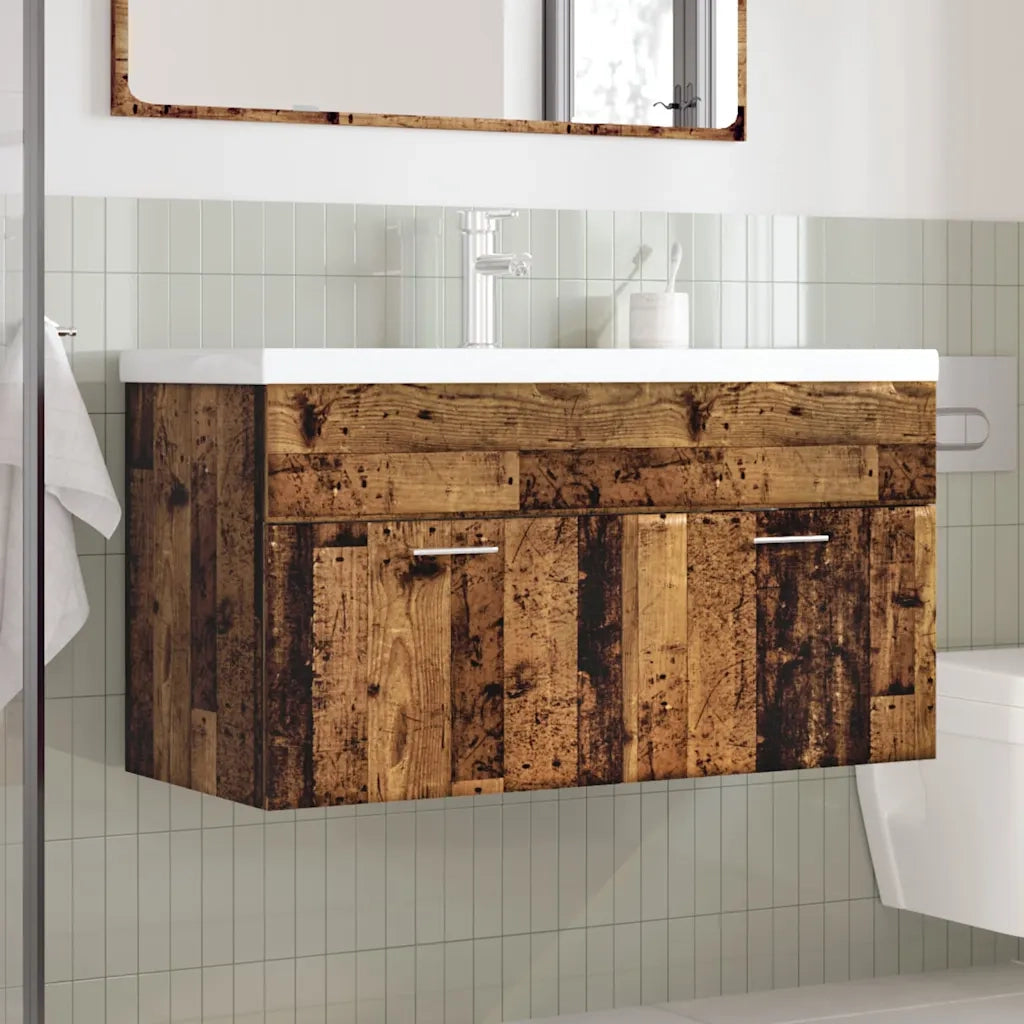 Mobile da Bagno con Lavabo Integrato Legno Antico 3328585