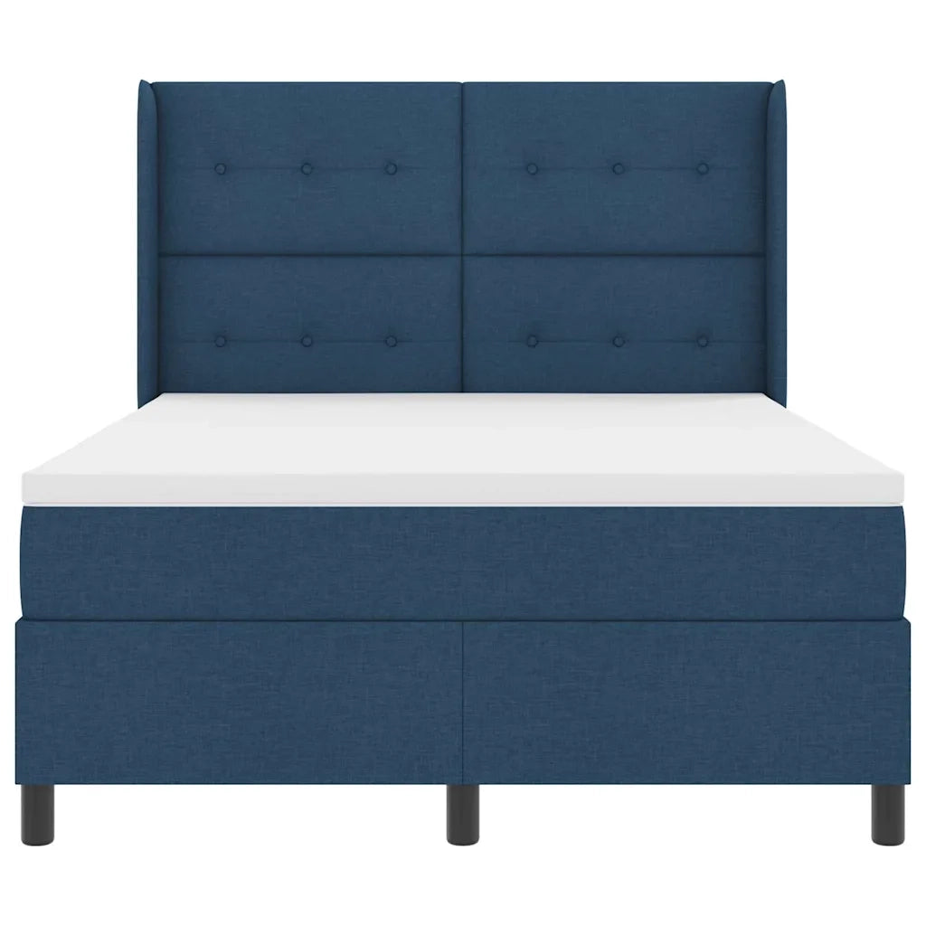 Letto a Sorgente LED con materasso Blu 140 x 190 cm Tessuto 3343503
