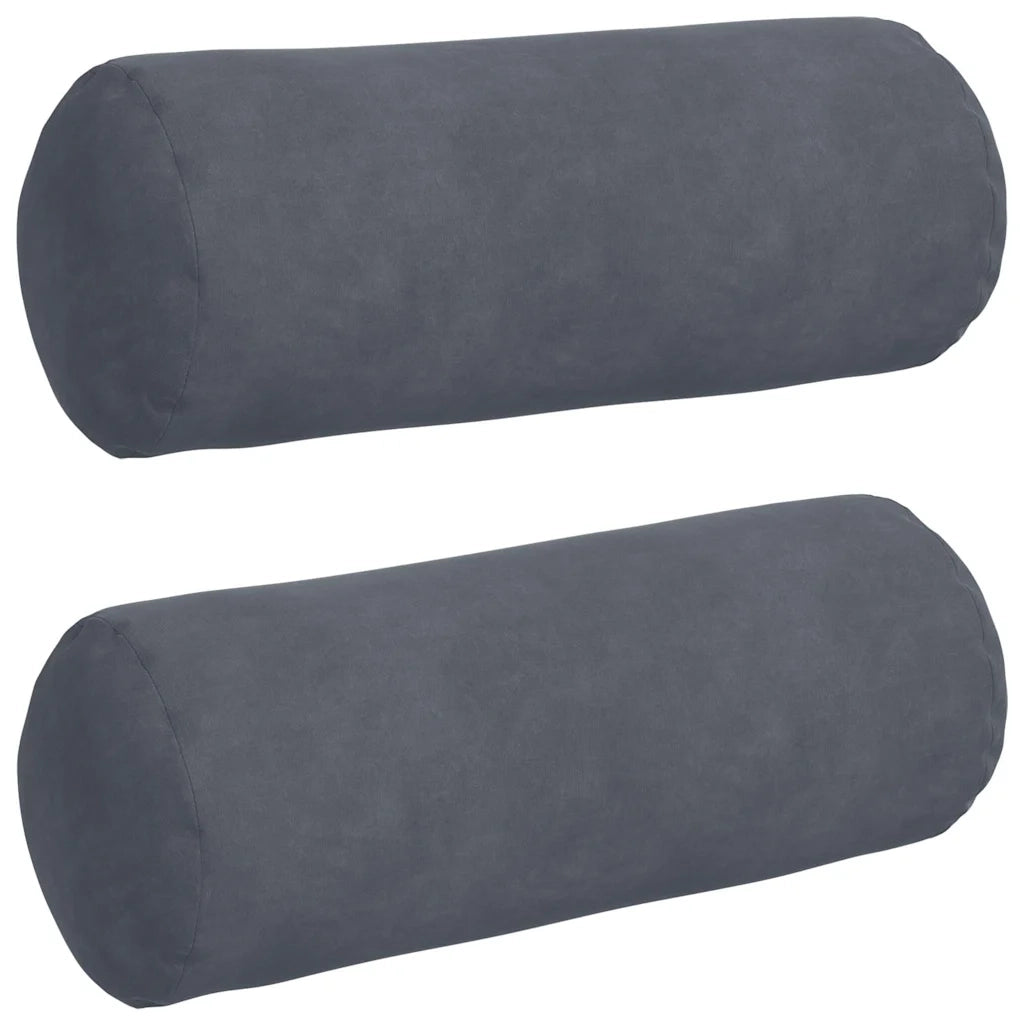 Cuscini a rullo 2 pz | Cuscini per sedie Grigio scuro ? 15 x 40 cm