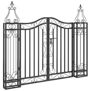 Cancello da Giardino Nero 121x8x100 cm in Ferro Battuto CFW7927119