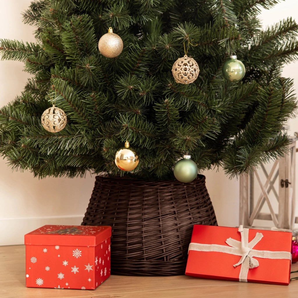 Copertura in vimini KADAX per supporto albero di Natale 55 cm, colore marrone.