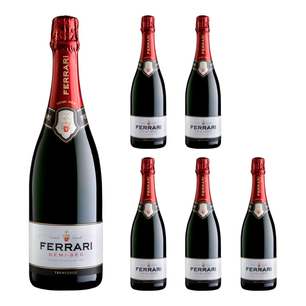 Ferrari demi-sec trento doc metodo classico 6 bottiglie da 0.75 litri ciascuna