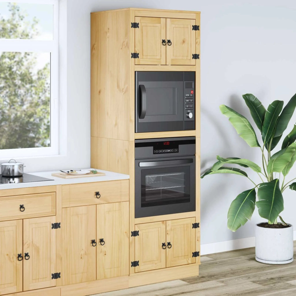 Pensile da cucina | Armadietto SKI Marrone Miele 66 x 58 x 207 cm Pino massello
