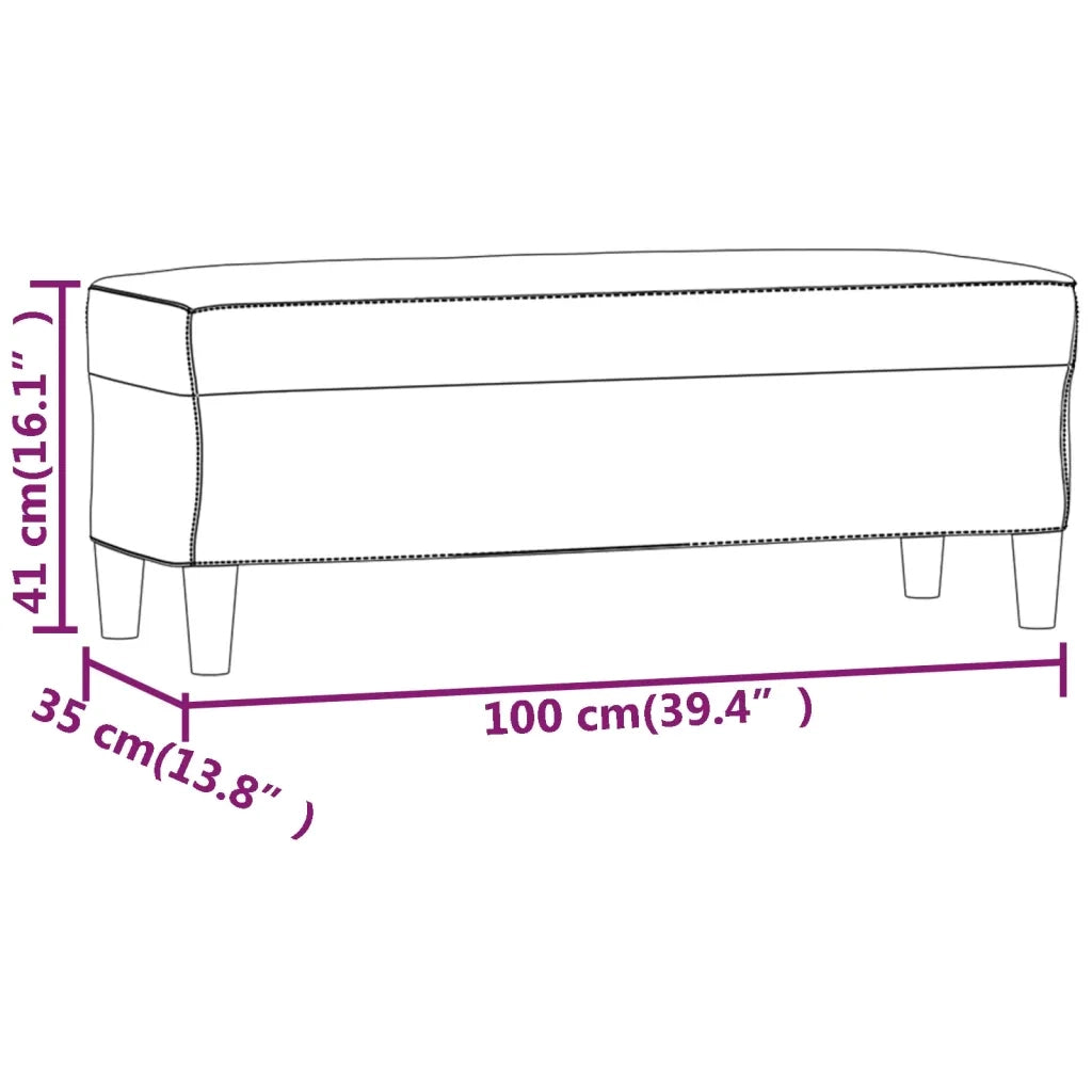 Panca Nero 100x35x41 cm in Velluto CFW9924486