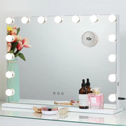 Specchio di Trucco Illuminato con Touchscreen e Lampade a LED - Luminosità e Modelli di Colore Regolabili