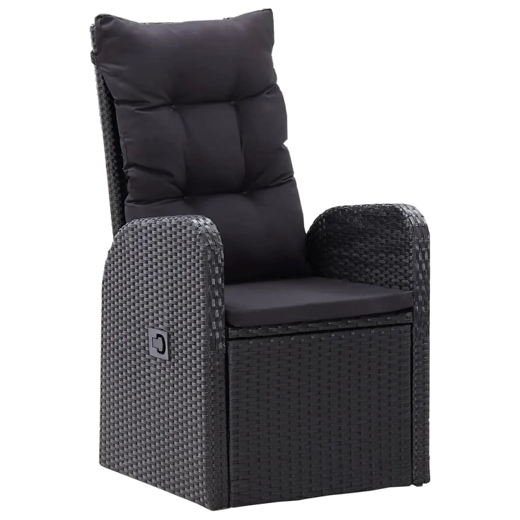 Set da Pranzo da Giardino 9 pz con Cuscini Nero 3099500