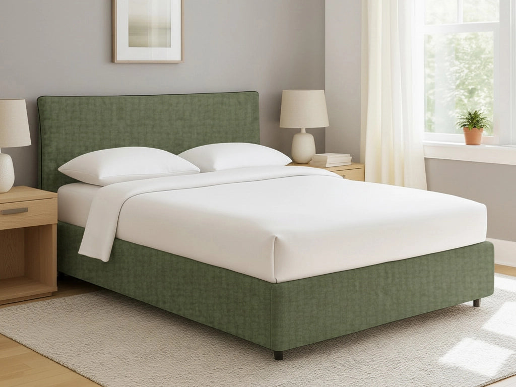 Louth, Letto Singolo Sfoderabile Made in Italy, Verde