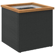 Fioriera | Cassetta per fiori | Vaso Nera 40x40x40 cm in Polyrattan