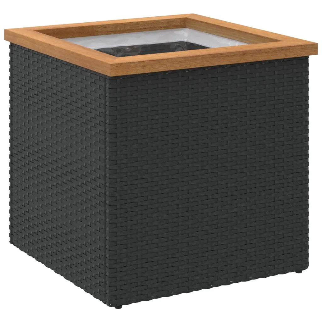 Fioriera | Cassetta per fiori | Vaso Nera 40x40x40 cm in Polyrattan