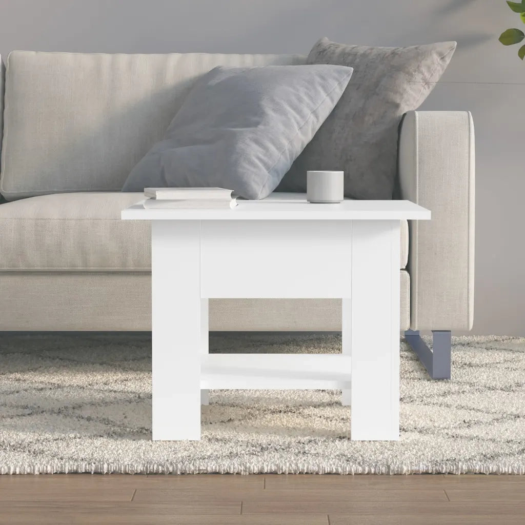 Tavolino da Salotto Bianco 55x55x42 cm in Truciolato 810262
