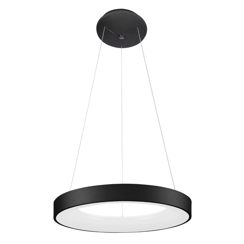 Lampada a sospensione LED nera anello 40W Giulia Italux