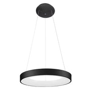 Lampada a sospensione LED nera anello 40W Giulia Italux