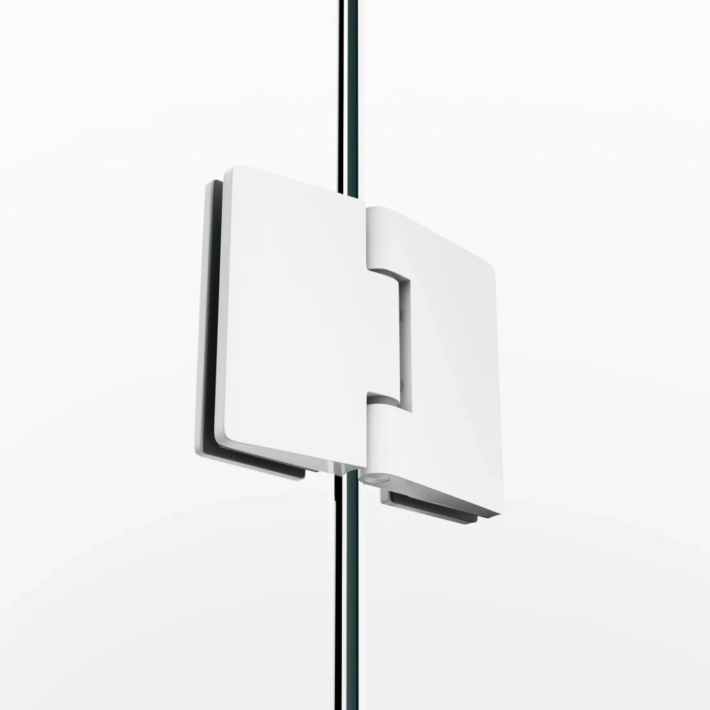 Box doccia frontale GLASS fisso + porta battente chiusura magnetica 130 cm (127-130; fisso 60+porta 70) bianco