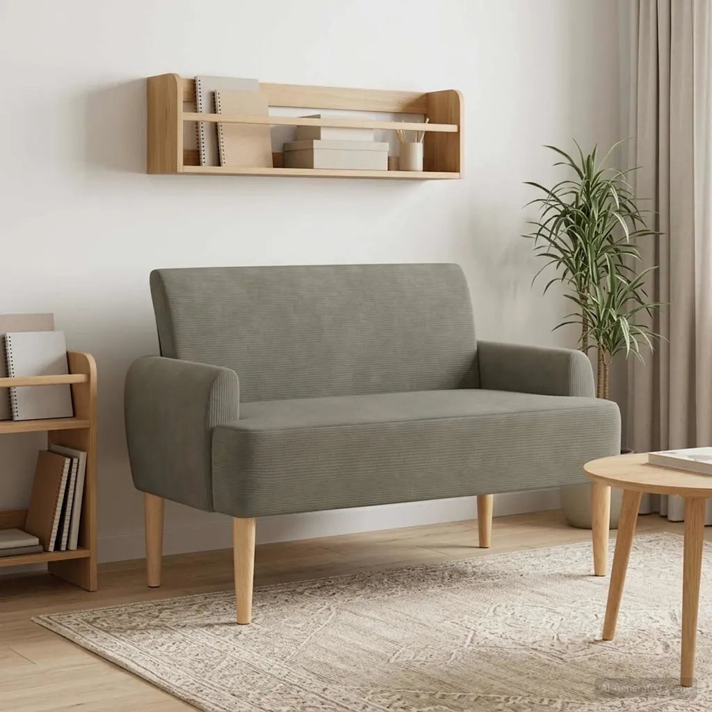 Loveseat con bottoni imbottiti Grigio Chiaro 116 x 67 x 81 cm 42041788