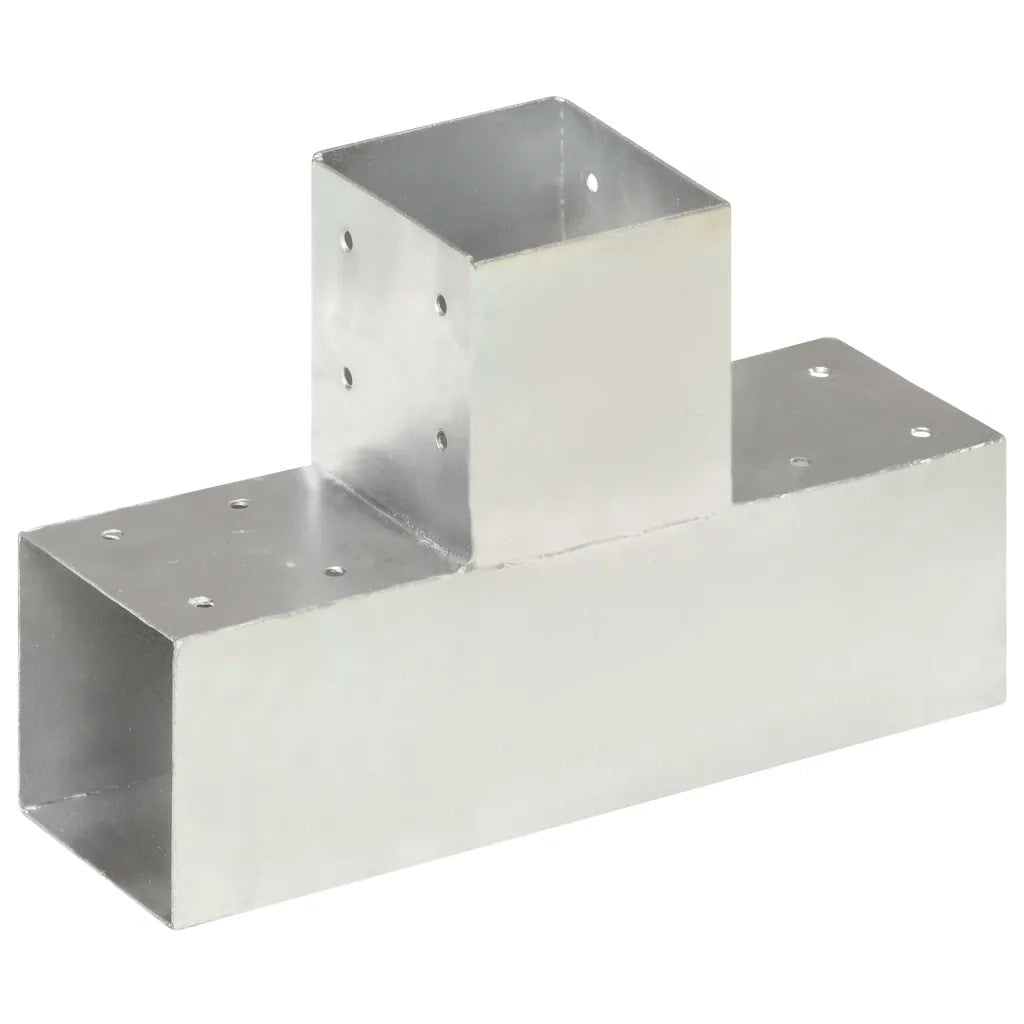 Connettori per Pali a Forma di T 4 pz Metallo Zincato 91x91 mm CFW2110082